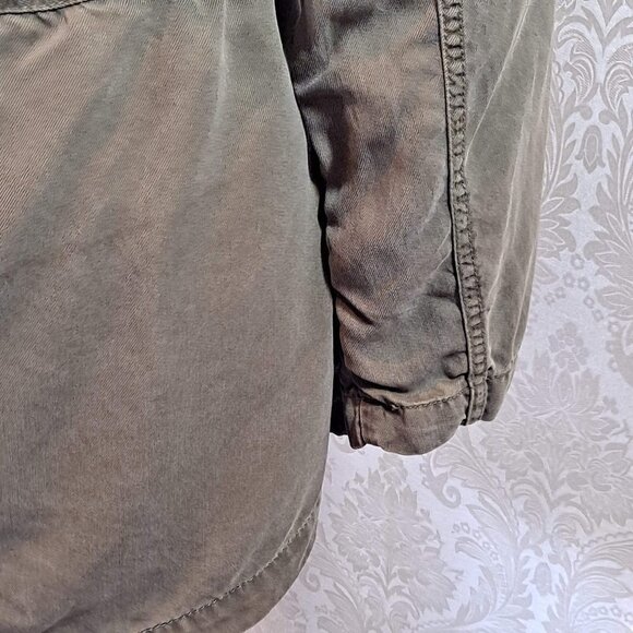 Nanette Lepore Size Large Olive Green Utility Jacket Tie Waist Pockets EUC - Picture 8 of 13